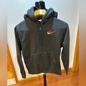 Nike kids Charcoal Hoodie with Rose Detail